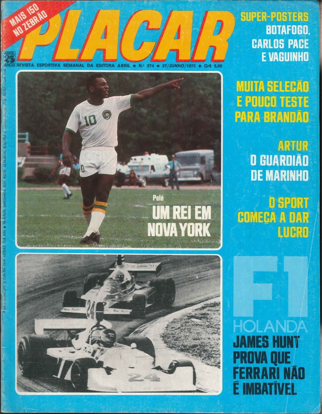 Capa da edição Um rei em Nova York da revista PLACAR