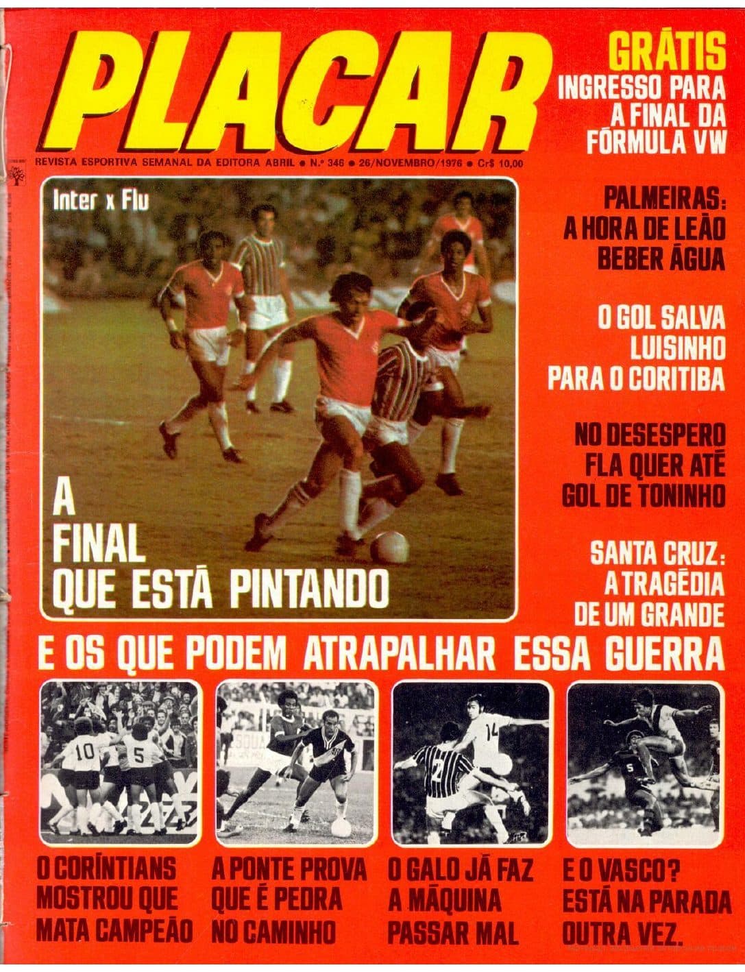 Capa da edição Inter x Flu: A final que está pintando da revista PLACAR