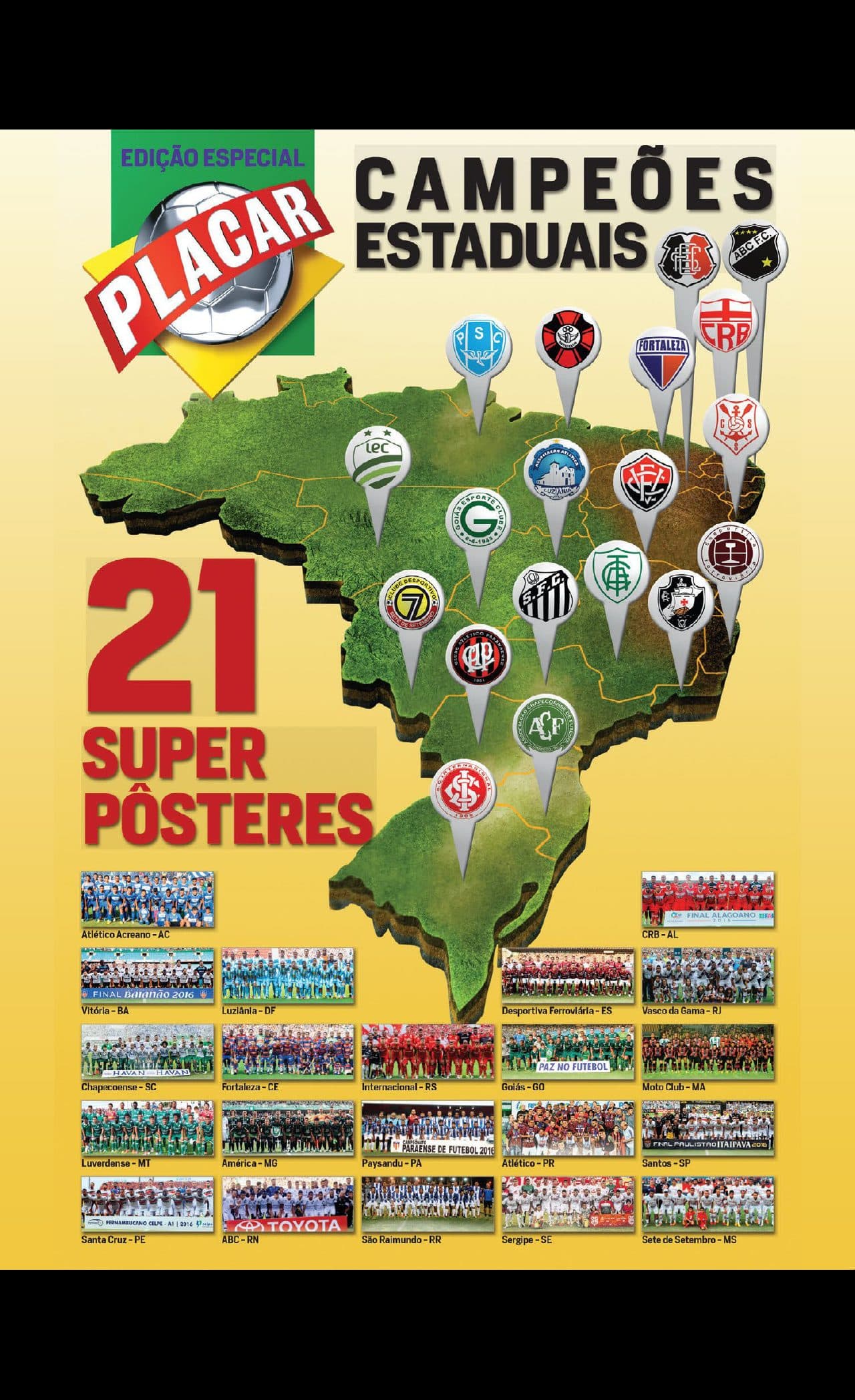 Capa da edição Campeões Estaduais (Edição Especial) 2016 da revista PLACAR