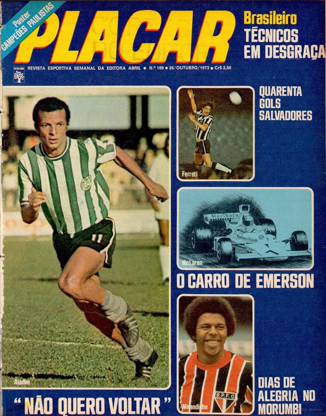 Capa da edição Brasileiro: Técnicos em desgraça da revista PLACAR