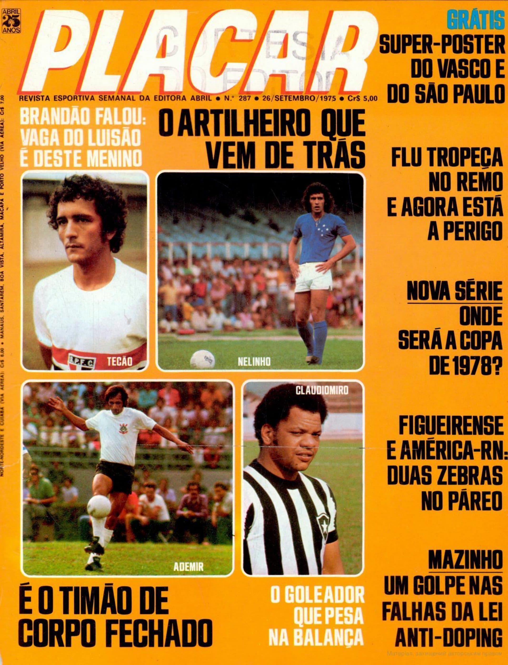 Capa da edição Brandão falou: Vaga do Luisão é deste menino da revista PLACAR