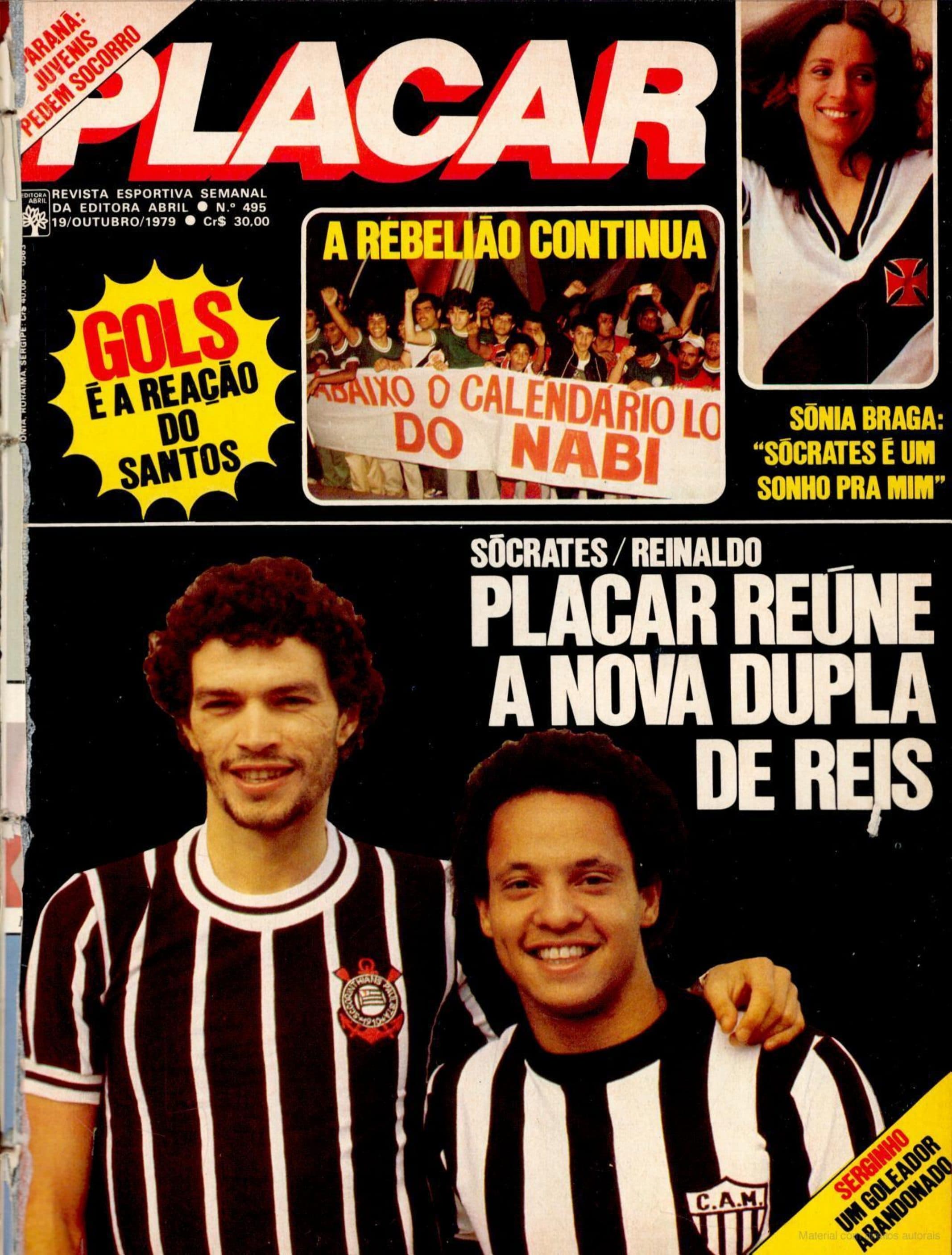 Capa da edição Sócrates e Reinaldo: A Nova Dupla de Reis da revista PLACAR