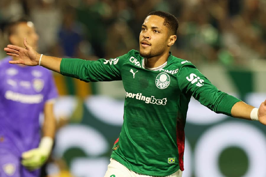 Vitor Roque marcou, de pênalti, para o Palmeiras - Cesar Greco/Divulgação/Palmeiras