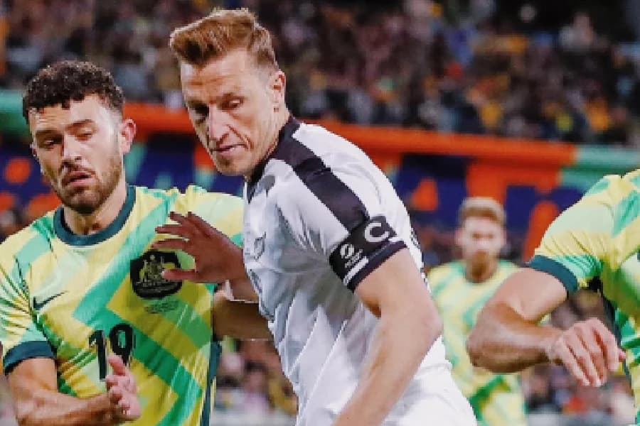 Chris Wood em ação pela Nova Zelândia - Reprodução/@woodsy39