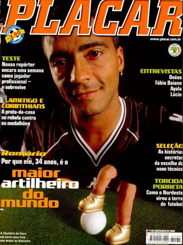 PLACAR de novembro de 2000: Romário era o artilheiro do mundo aos 34 anos