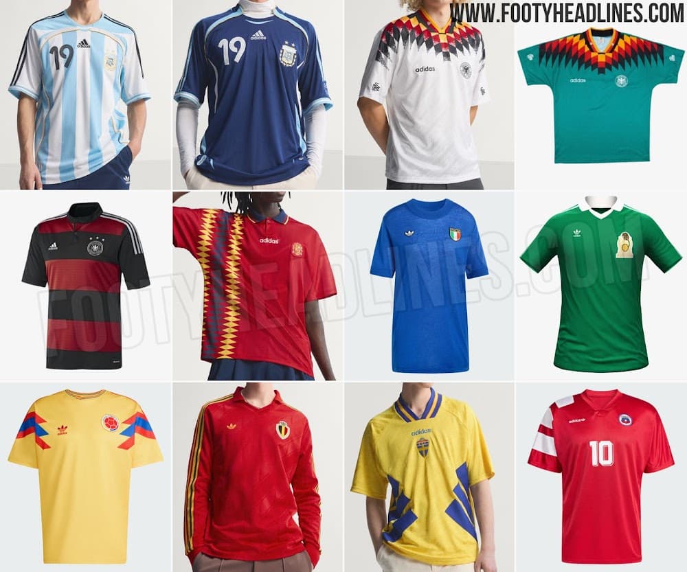 Remakes que serão lançados pela Adidas - Footy Headlines/Reprodução