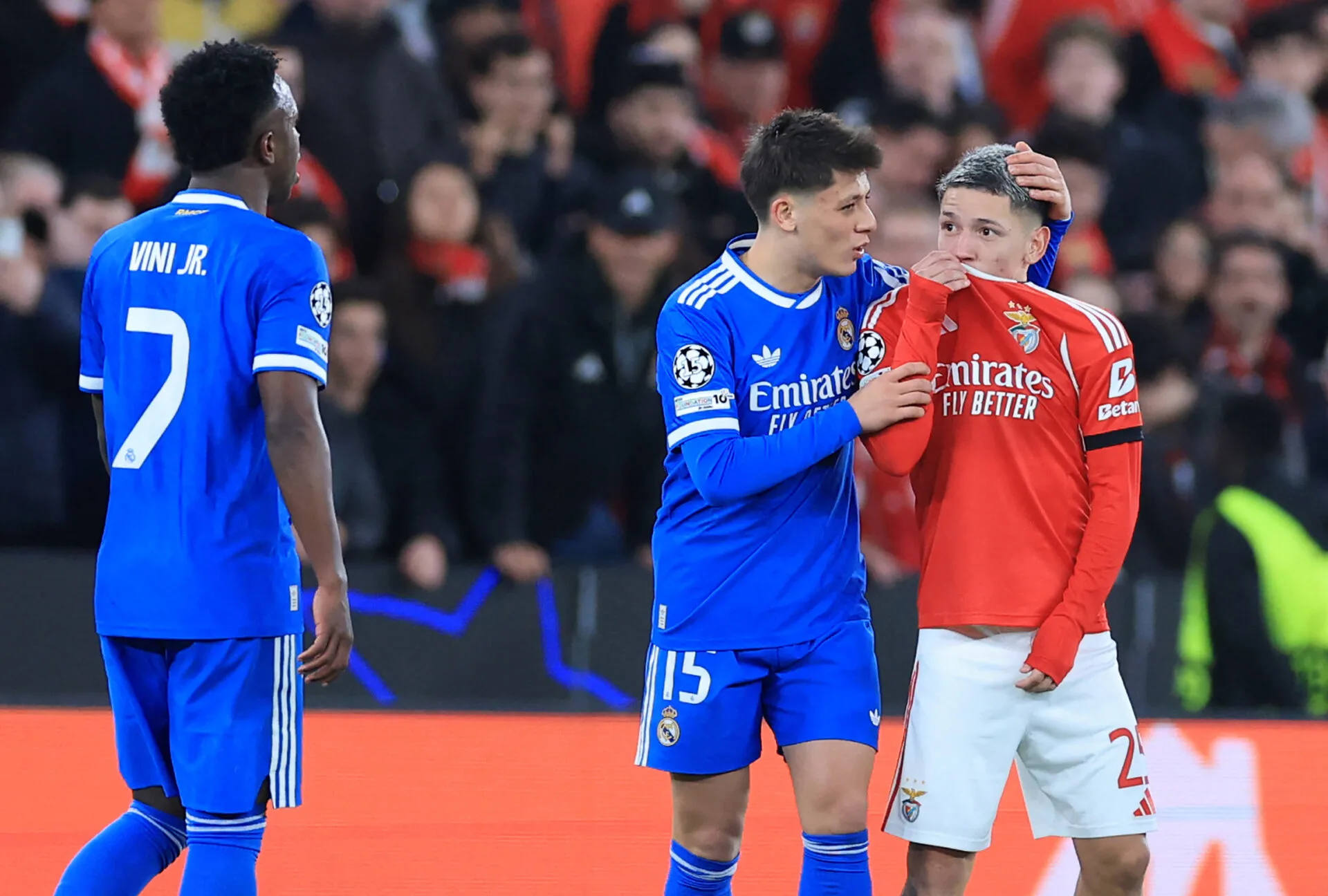 Vini Jr. denuncia racismo de Prestianni em Benfica x Real Madrid na Champions - PATRICIA DE MELO MOREIRA / AFP