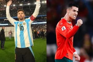 Lionel Messi, da Argentina, e Cristiano Ronaldo, de Portugal, estão perto de recorde na Copa do Mundo - Reprodução / Instagram