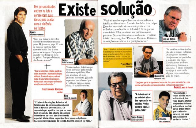 Edição de 1996 trouxe sugestões pela Paz nos Estádios
