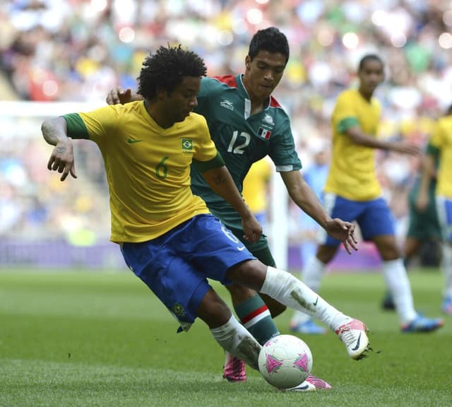 Marcelo jogando a final dos Jogos Olímpicos de 2012, em Londres - EFE/Neil Munns
