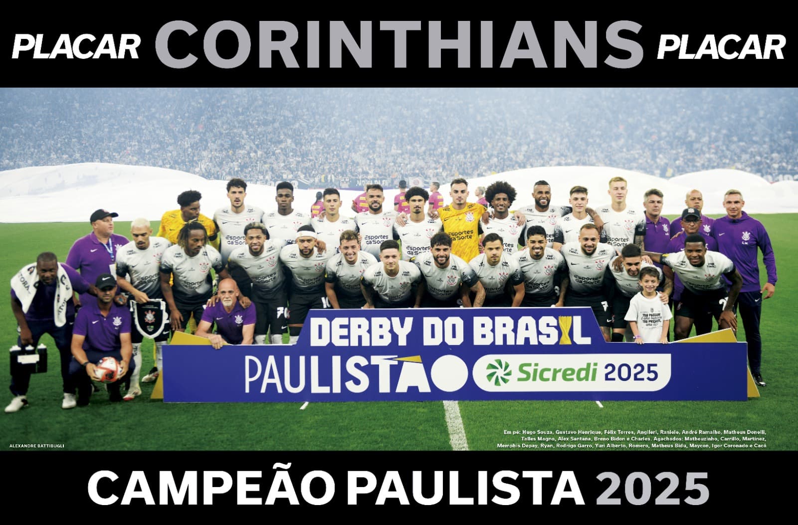 pôster Corinthians campeão Paulistão 2025 - PLACAR