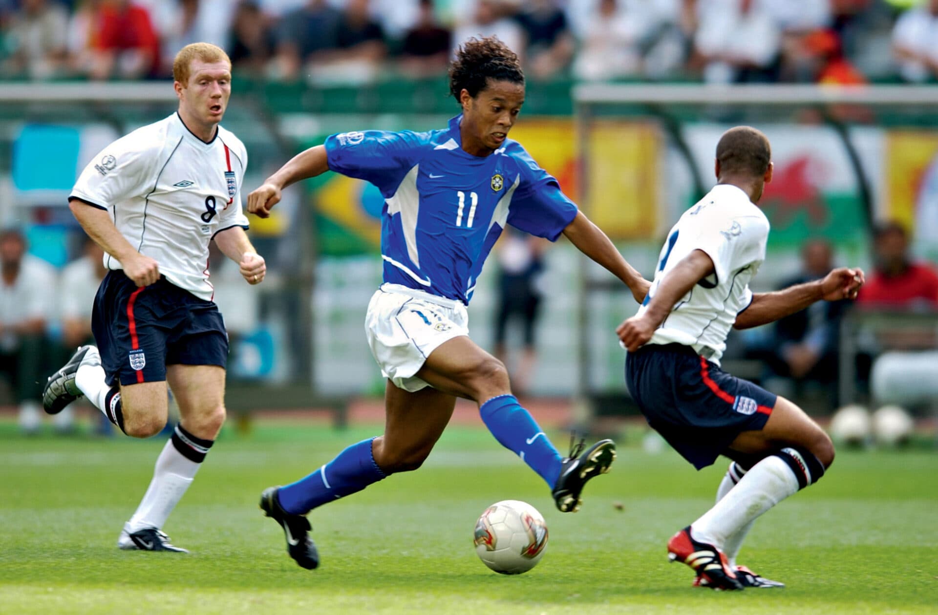 Ronaldinho Gaúcho brilhou contra a Inglaterra na Copa de 2002 - Ricardo Correa/PLACAR
