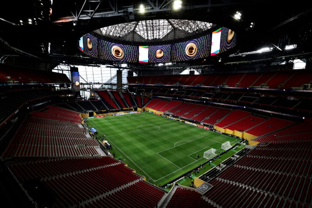 Palco da estreia dos Blues, Mercedes-Benz Stadium também foi utilizado na Copa América - Kevin C. Cox/Getty Images via AFP