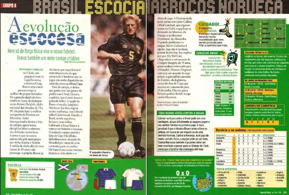 Zagueiro Hendry era o destaque da seleção escocesa no guia da PLACAR