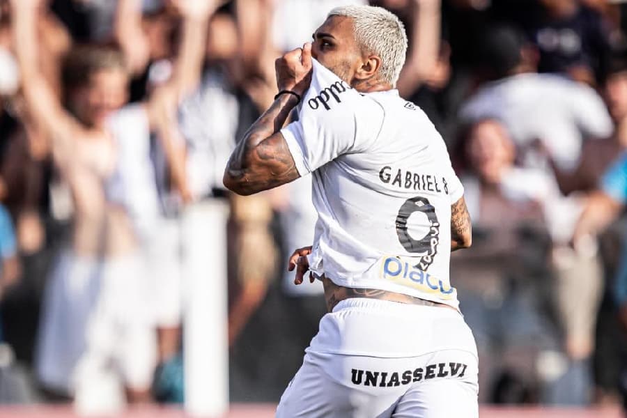 Gabigol marcou para o Santos em seu retorno à Vila Belmiro - Raul Baretta / Divulgação / Santos FC