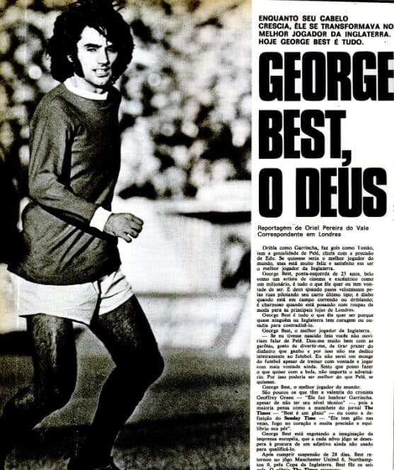 Reportagem sobre George Best na edição número 1 de PLACAR