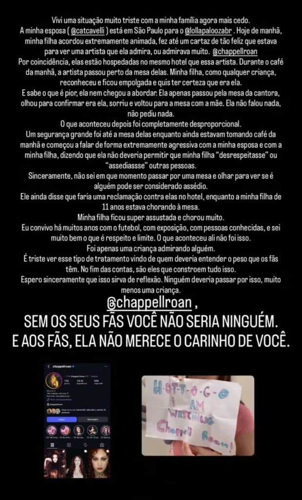 Jorginho conta episódio e critica artista nas redes sociais - Reprodução