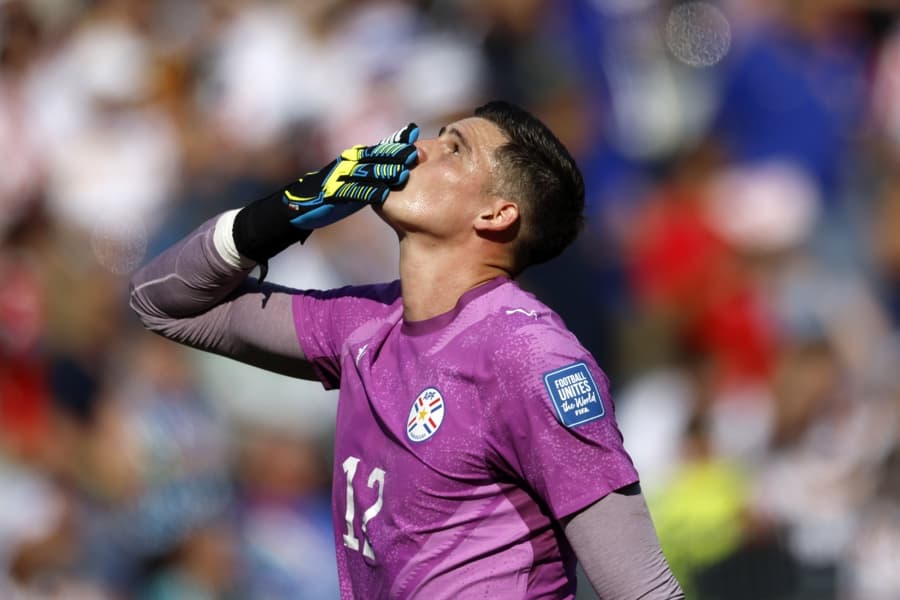 Orlando Gill defendeu duas cobranças na vitória do Paraguai sobre a Alemanha - GREG COOPER/EFE