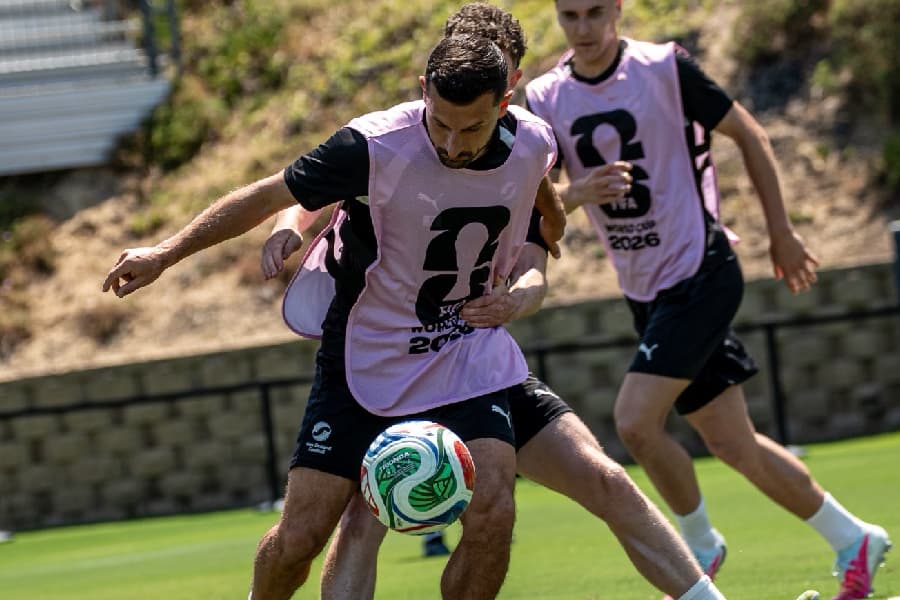 Seleção da Nova Zelândia durante treinamento às vésperas da Copa - Reprodução/@NZ_Football
