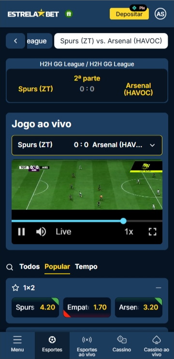 Transmissão ao vivo na Estrela Bet