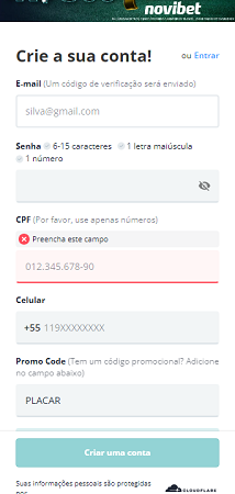 Como usar o código promocional Novibet PLACAR