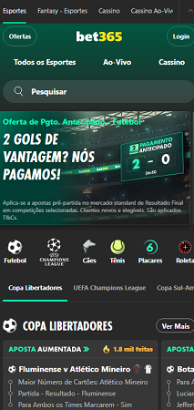 bet365 home screen