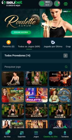 Jogos de cassino ao vivo no SeuBet