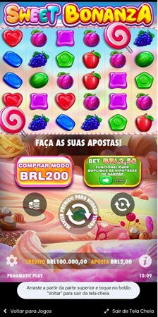 Recurso de compra de bônus no Sweet Bonanza