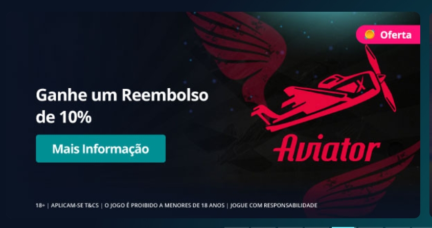 Banner da oferta de cashback de 10% no Aviator no cassino Novibet
