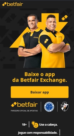 Banner promocional da Betfair Exchange destacando a opção de baixar o aplicativo para Android