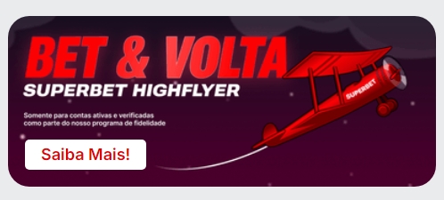 Banner da oferta de cashback Bet e Volta no Superbet High Flyer
