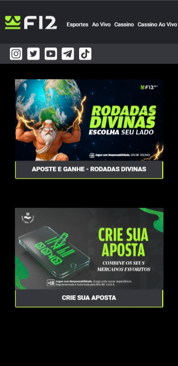 Página de Promoções da F12.bet com a oferta de apostas grátis no Gates of Olympus