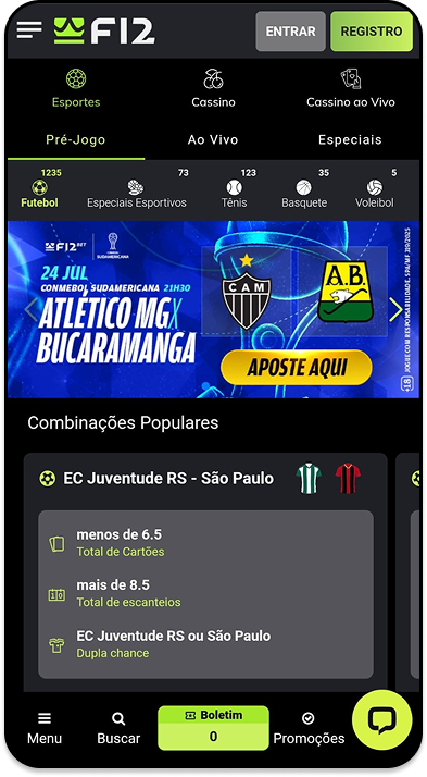 Tela de cadastro da casa de apostas F12, solicitando o número de CPF para registro e destacando a segurança e a habilitação da plataforma para jogadores brasileiros