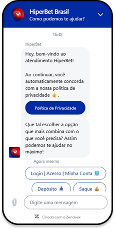 Hiperbet suporte ao vivo