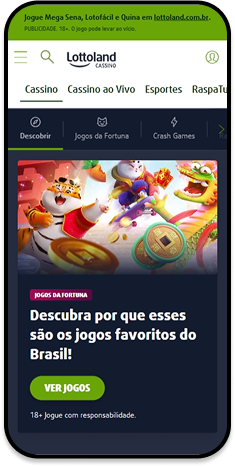 Página principal do Lottoland cassino