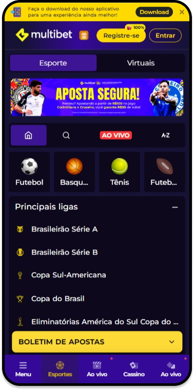 Página principal da Betboo