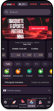 Página de esportes da bet Onabet com apostas pré-jogo de futebol