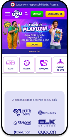 Tela inicial do cassino PlayUZU com Big Bass Crash