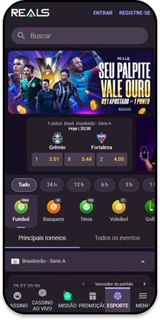 Página de esportes da plataforma de 1 real Realsbet