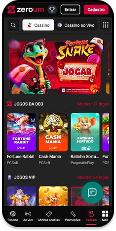 Página do Cassino Zero Um com destaque para o jogo Futebol Fever