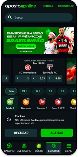 Nova casa de aposta Aposta Online com uma promoção para o Brasileirão