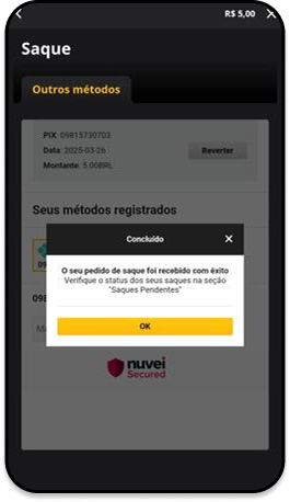 Página de saque sem taxa na Betfair a partir R$5