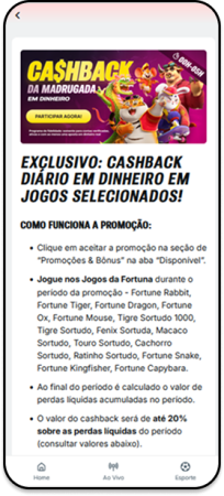 Promoção de cashback diário em dinheiro em jogos selecionados da Superbet