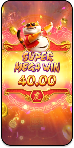 Tela do jogo Fortune Tiger exibindo o texto "Grande Ganho" com o valor do prêmio e animações douradas.