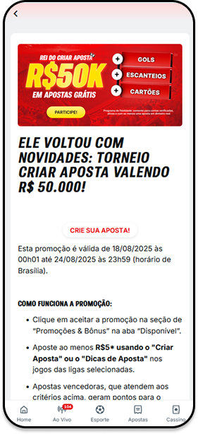 Site de aposta Superbet com recurso Rei do Criar Aposta
