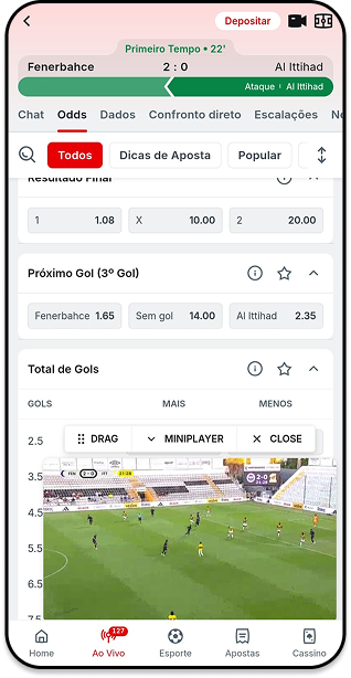 Interface da Superbet com opção de "Criar Aposta" e odds visíveis para jogos do futebol italiano.