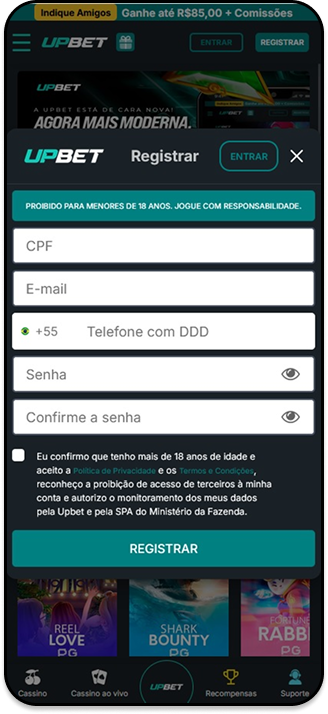 Site de apostas para iniciantes Upbet com diversos mercados