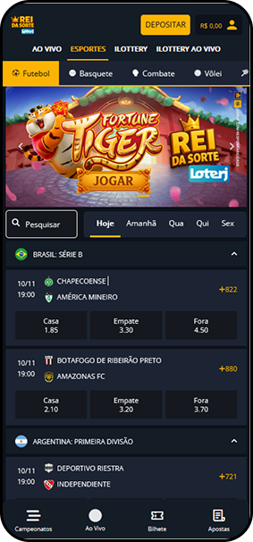 Rei da Sorte apresentando mercados na Série B do campeonato brasileiro.