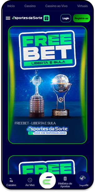 Banner da promoção Freebet Liberta e Sula na Esportes da Sorte