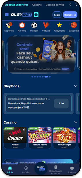 Casa de apostas Oleybet com cashout total